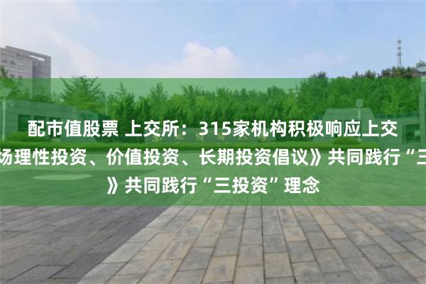 配市值股票 上交所：315家机构积极响应上交所《资本市场理性投资、价值投资、长期投资倡议》共同践行“三投资”理念