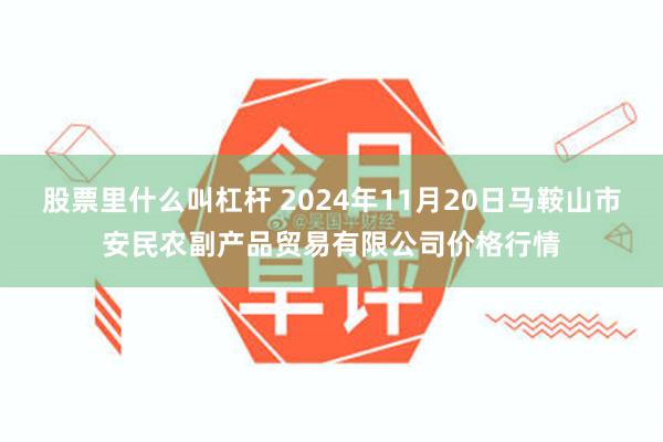 股票里什么叫杠杆 2024年11月20日马鞍山市安民农副产品贸易有限公司价格行情